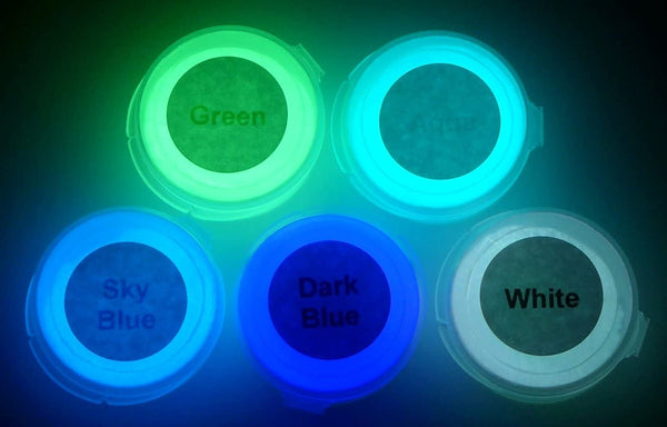 Paquete de 5 polvos de colores con pigmentos que brillan en la noche, de 0,4 oz cada uno o 2,1 oz en total, colores neutros o fluorescentes - Arteztik