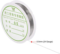 Uxcell - Alambre de cobre para manualidades (calibre 24, 0.020 in de diámetro), color plateado - Arteztik
