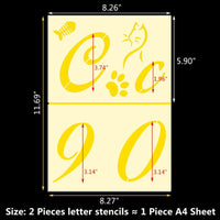 42 Pieces Letter Stencils for Painting on Wood Reusable Plastic Art Craft DIY Stencils with Numbers & Signs Alphabet Stencil Templates with Calligraphy Font Upper and Lowercase Christmas Gift - Arteztik