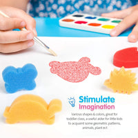 LEOBRO 30 esponjas de pintura con formas de pintura para niños pequeños, esponja de aprendizaje temprano con patrón surtido para niños - Arteztik
