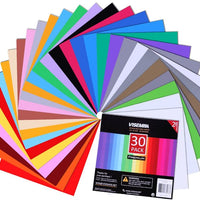 Hojas de vinilo adhesivas, 12.0 x 12.0 in, papel de vinilo autoadhesivo permanente, con 2 cortadores de grifo transparentes (30 unidades) - Arteztik
