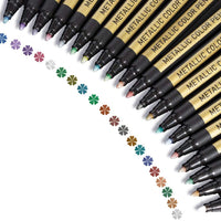Metallic Paint Markers Pens Set: 20 Colors Paint Pen Craft Markers for Rock Painting, Photo Albums, Scrapbooking, Black Paper, Glass, Mug, Wood, Canvas, Card Making. School Supplies for Kids Adults - Arteztik