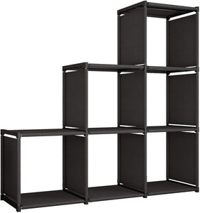 Suoernuo - Estantería de almacenamiento para libros, 6 cubos, almacenamiento en armario, estante para salón, dormitorio, oficina, estanterías para libros, ropa, juguetes, zapatos, artes - Arteztik