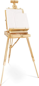 Artina caballete de escritorio Miami - caballete de mesa de madera portátil y plegable con paleta de madera y estuche para lienzo de hasta 33,8" - Arteztik