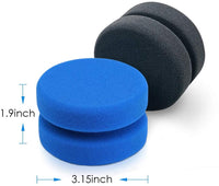 Esponja aplicadora de pintura circular Canisto, esponjas de acuarela azul y negro para detalles de coche, cepillo de llanta perfecto para pintura, manualidades, cocina, 3.15 pulgadas x 1.9 pulgadas (4 unidades) - Arteztik
