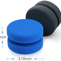 Esponja aplicadora de pintura circular Canisto, esponjas de acuarela azul y negro para detalles de coche, cepillo de llanta perfecto para pintura, manualidades, cocina, 3.15 pulgadas x 1.9 pulgadas (4 unidades) - Arteztik