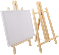 Jekkis - Caballete de 4 paquetes con juegos de lienzo, lienzo de 12.0 x 9.5 in y caballete de madera de 16.0 x 9.5 in, juego de pintura para mesa para niños y adultos - Arteztik
