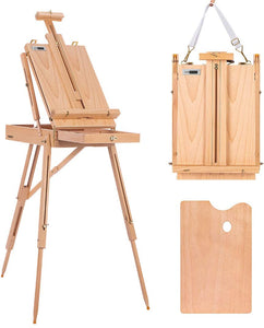 VIVOHOME - Caballete de madera estilo francés, trípode portátil, altura ajustable con caja de bocetos y cajón de almacenamiento - Arteztik