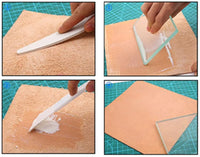DIY Leather Craft Glass Slicker for Burnishing, Leather Polishing Tempered Glass Burnisher Slicker Plate Leather Craft Tools - Arteztik
