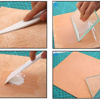DIY Leather Craft Glass Slicker for Burnishing, Leather Polishing Tempered Glass Burnisher Slicker Plate Leather Craft Tools - Arteztik