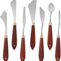 Juego de 7 cuchillos de pintura, rascador de mezcla de acero inoxidable, paleta de cuchillos para suministros de pintura al óleo - Arteztik