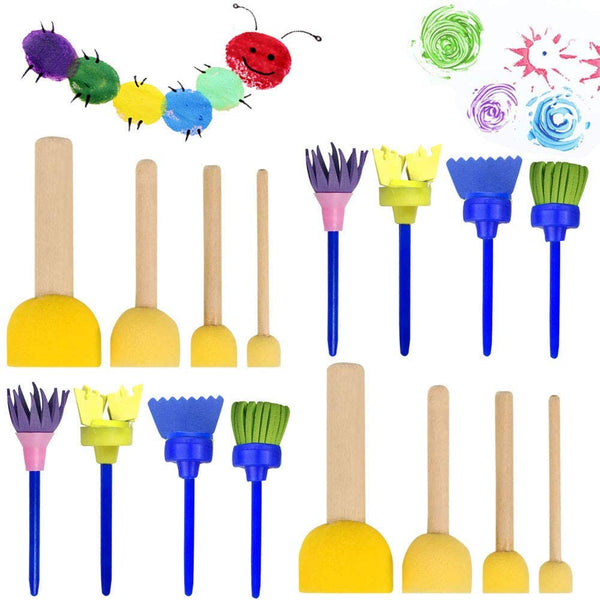DARICE Black Foam Paint Brushes and Daubers 60 Pieces With Wood Handles and  Assorted Sizes 