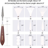 Ationgle Paleta cuchillo 14 piezas de acero inoxidable espátula suministros de pintura con mango de madera para pintura al óleo, mezcla acrílica y textura - Arteztik