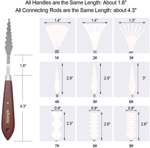 Ationgle Paleta cuchillo 14 piezas de acero inoxidable espátula suministros de pintura con mango de madera para pintura al óleo, mezcla acrílica y textura - Arteztik