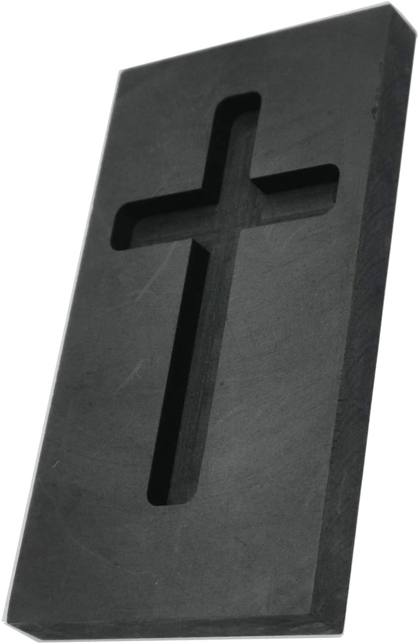 OTOOLWORLD - Molde de grafito con forma de cruz para refinar metal, color dorado y plateado - Arteztik