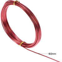 Uxcell - Alambre de aluminio (16 pies de 0.079 in de diámetro, alambre de metal flexible, color rojo para manualidades - Arteztik