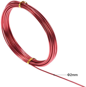Uxcell - Alambre de aluminio (16 pies de 0.079 in de diámetro, alambre de metal flexible, color rojo para manualidades - Arteztik