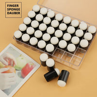 Finger Daubers, 40pcs/Set de Esponja de Dedo Daubers Conjunto de Pintura Esponjas de Dedo con Caja de Almacenamiento para Adultos Niños Estudiantes de Pintura de Tiza Estampado de Tinta de Artesanía de la Tarjeta de Fabricación - Arteztik
