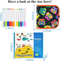 Tablero de dibujo borrable portátil para niños, de doble cara, reutilizable, para escribir y pintar, con 12 rotuladores borrables de colores, 8 x 8 pulgadas, 14 páginas (C) - Arteztik