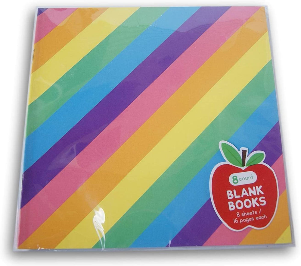 Horizon Group USA - Libros en blanco a rayas de colores pastel y arcoíris, 8 unidades - Arteztik