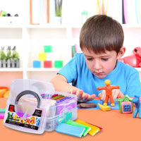 Arcilla de polímero, 46 bloques de arcilla de modelado de color para manualidades con herramientas de esculpir y accesorios en caja de almacenamiento, juego de regalo para niños y niñas (peso 3lb) - Arteztik

