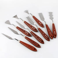 NWFashion - Paleta de cuchillos con mango de madera, 9 piezas, para efectos especiales FX (cuchillo de acero, 9 piezas) - Arteztik
