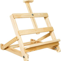 Caballete de estudio de madera de mesa con marco en H de 17 pulgadas de alto – caballete de pintura y exhibición de madera de pino natural, soporta hasta 12 pulgadas, soporte de escritorio resistente - Arteztik