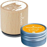 Woodies - Sello de gato con almohadilla de tinta naranja de Outback, sello de goma de madera y almohadilla de tinta para manualidades y tarjetas - Arteztik
