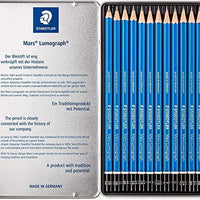 Staedtler Lumograph Grafito 100G6 - Lápices de dibujo y bocetos (6 grados, 100G6) - Arteztik