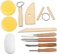 Blisstime Juego de 42 herramientas para esculpir arcilla, mango de madera, kit de herramientas para tallar cerámica - Arteztik
