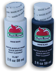 Apple Barrel - Pintura para barril, color blanco y negro - Arteztik