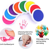 AHUMANs - Almohadilla de tinta para sellos de goma, lavable, 8 colores, para niños - Arteztik
