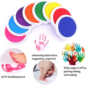 AHUMANs - Almohadilla de tinta para sellos de goma, lavable, 8 colores, para niños - Arteztik