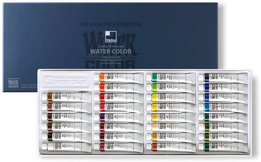 Shinhan Set de tubos de pintura artística acuarelada de 30 colores, 7,5 ml cada uno - Arteztik
