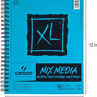 XL Spiral Multimedia Paper Pad 9 x 12 pulgadas Multiuso 60 hojas - Arteztik