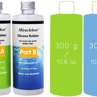 Miraclekoo Kit de silicona para hacer moldes 21.16 oz y Miraclekoo 8 colores de silicona goma pigmento Bundle - Arteztik
