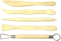 Honbay - Juego de 5 herramientas de madera para modelar arcilla, para cortar, tallar y alisar - Arteztik
