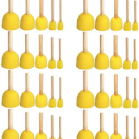 wfplus 40pcs 5 tamaños, redondo, juego de cepillo para polvo de esponja de espuma de pintura niños herramientas de pintura esponja Stippler Set para pintar manualidades y bricolaje - Arteztik