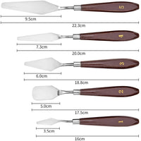 iHouse - Juego de 5 espátulas de acero inoxidable para pintura al óleo, accesorios de mezcla de colores para óleo, lienzo, pintura acrílica - Arteztik
