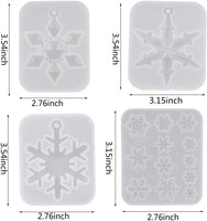 4 moldes de silicona con diseño de copo de nieve, 15 moldes de resina de diferentes estilos para jabón, vela, resina fundida, moldes de resina para decoración de Navidad - Arteztik

