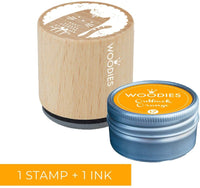 Woodies - Sello de gato con almohadilla de tinta naranja de Outback, sello de goma de madera y almohadilla de tinta para manualidades y tarjetas - Arteztik
