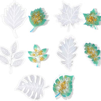 ResinWorld - Moldes de silicona para posavasos con diseño de hojas de resina epoxi para hacer hojas de ágata y rebanadas de hojas, tazas y decoración del hogar - Arteztik