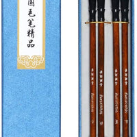 Wancetang - Juego de 4 pinceles chinos para caligrafía (pelo de lobo, pincel sumi, pincel para práctica de pintura kanji) - Arteztik