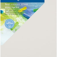 Pastel Premier lijado papel Pastel conservación Panel, grano fino, 9 x 12 inches, color blanco, 1 paquete de 2 paneles - Arteztik