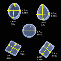 Moldes de resina para joyas, jabón, cera, vela, pisapapeles, moldes de resina para manualidades, incluye elipse, círculo, gota de agua, cuadrado, colgante irregular (9 piezas) - Arteztik
