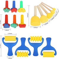 YGDZ - 39 esponjas de pintura para niños, brochas de pintura para niños, sellos de espuma, herramientas de dibujo para niños pequeños - Arteztik