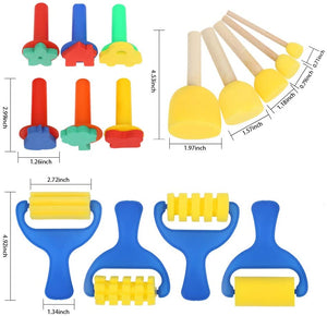 YGDZ - 39 esponjas de pintura para niños, brochas de pintura para niños, sellos de espuma, herramientas de dibujo para niños pequeños - Arteztik