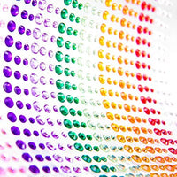 UnityStar - Juego de 900 pegatinas autoadhesivas con diamantes de imitación, para Halloween, Navidad, manualidades, maquillaje, festivales, carnaval, 3, 4 o 0.197 in, con 15 colores - Arteztik