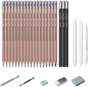 Sketching Pencil Set, Drawing Pencils and Sketch Kit,30-Piece Complete Artist Kit Includes Graphite Pencils,Charcoal Pencils, Paper Erasable Pen, Sketch Pencils Set for Drawing - Arteztik