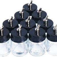 YaeKoo 10 botellas de cristal transparente de 22 cc y tapa con conector de metal - Arteztik